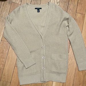 Mid length beige cardigan // size S